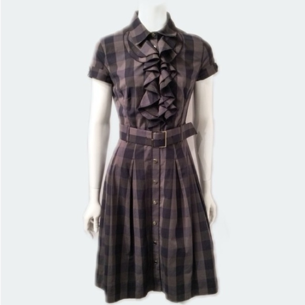 Vintage Karen Millen Plaid Dress with Belt